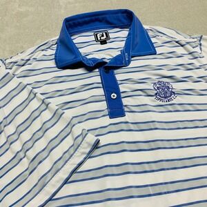 Footjoy FJ Golf Polo Shirt‎ Stretch Athletic Fit Striped Men's L Tippecanoe CC